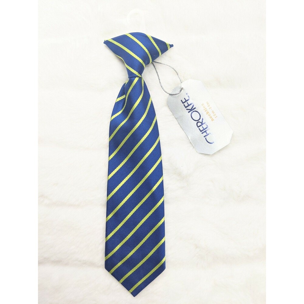 Infant Boys Neck Tie/clip-on 12-24 mo Blue & Green Stripe